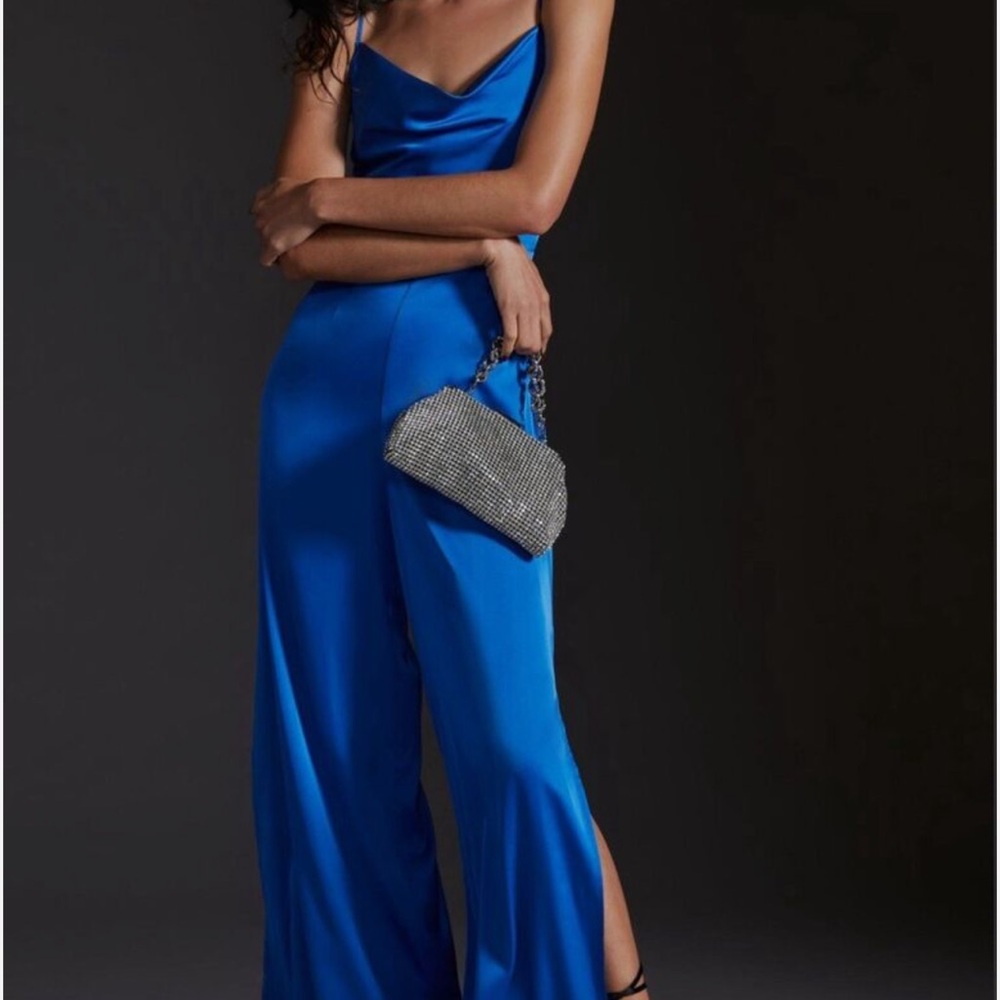 Anthropologie Hutch Crowl neck satin jumpsuit - Picture 5 of 9
